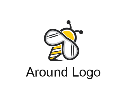 honeybee logo with glasses as wings