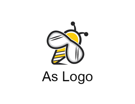 honeybee logo with glasses as wings