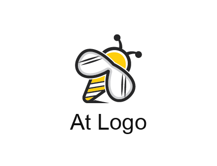 honeybee logo with glasses as wings