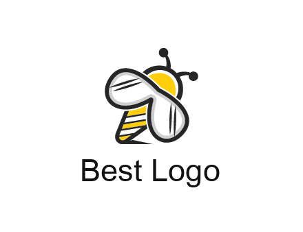 honeybee logo with glasses as wings