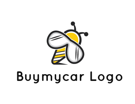 honeybee logo with glasses as wings