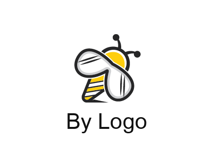 honeybee logo with glasses as wings
