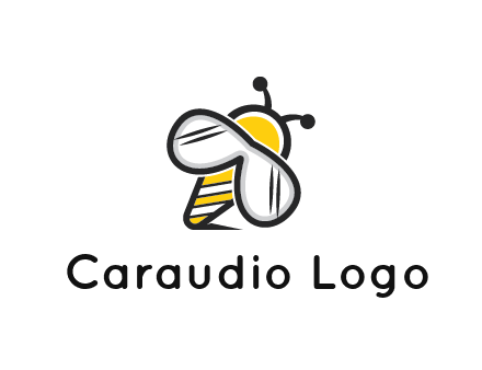 honeybee logo with glasses as wings