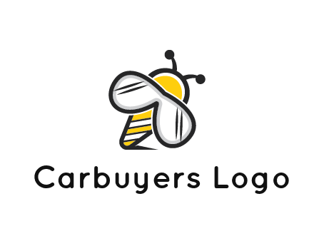 honeybee logo with glasses as wings