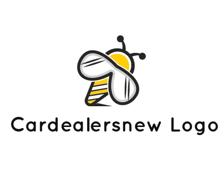honeybee logo with glasses as wings