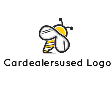 honeybee logo with glasses as wings