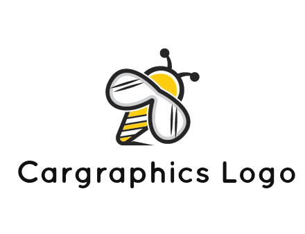 honeybee logo with glasses as wings