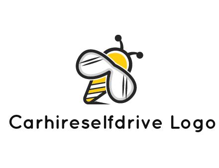 honeybee logo with glasses as wings