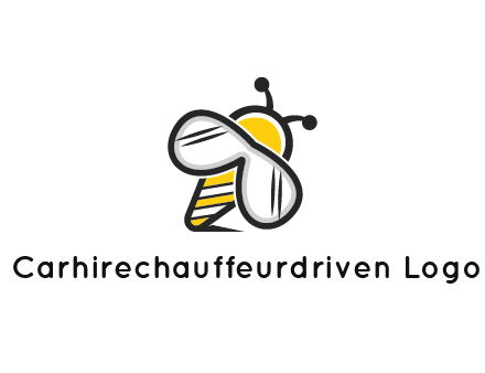 honeybee logo with glasses as wings