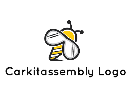 honeybee logo with glasses as wings