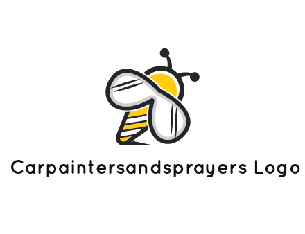 honeybee logo with glasses as wings