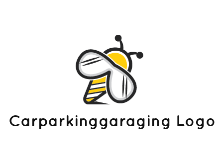 honeybee logo with glasses as wings