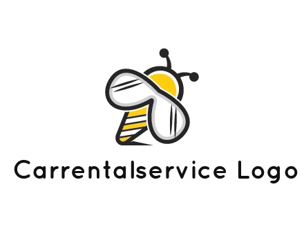 honeybee logo with glasses as wings