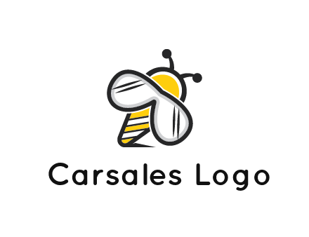 honeybee logo with glasses as wings