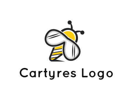 honeybee logo with glasses as wings