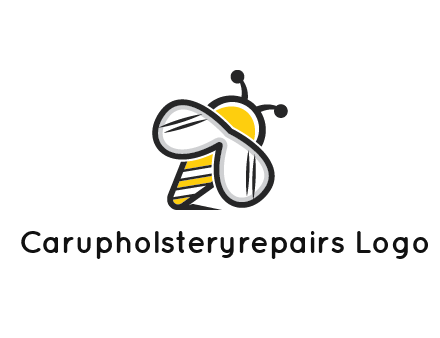 honeybee logo with glasses as wings