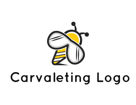 honeybee logo with glasses as wings