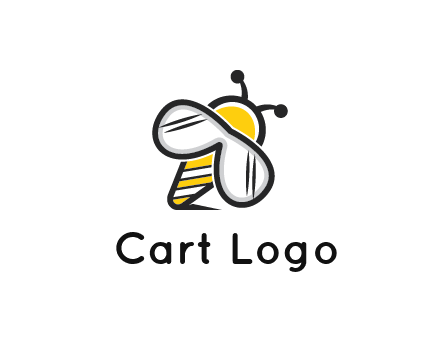 honeybee logo with glasses as wings
