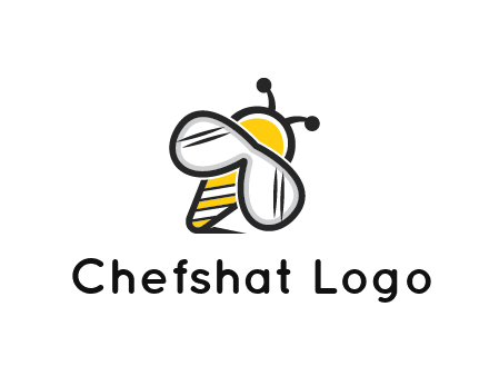 honeybee logo with glasses as wings