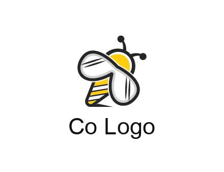 honeybee logo with glasses as wings