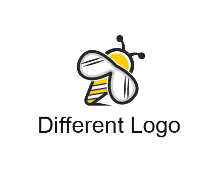 honeybee logo with glasses as wings