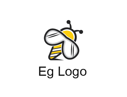 honeybee logo with glasses as wings