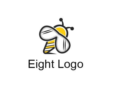honeybee logo with glasses as wings