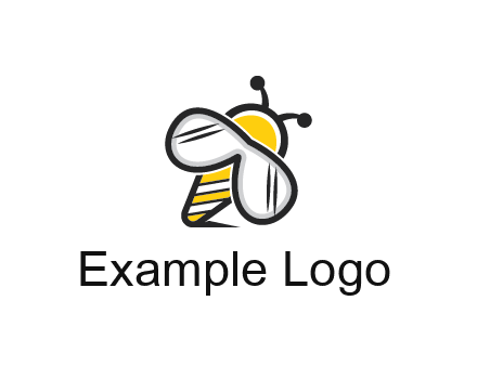 honeybee logo with glasses as wings