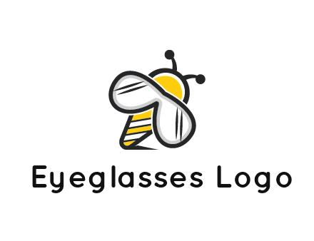 honeybee logo with glasses as wings