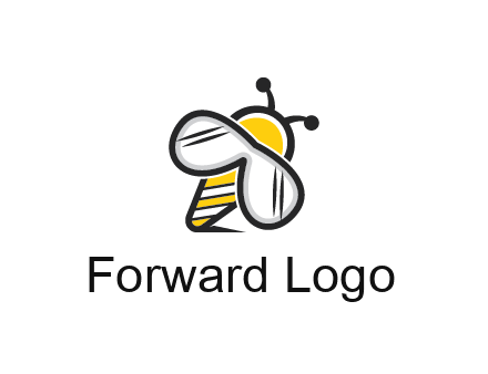 honeybee logo with glasses as wings