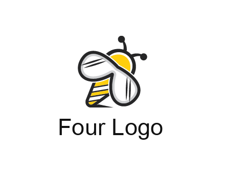 honeybee logo with glasses as wings