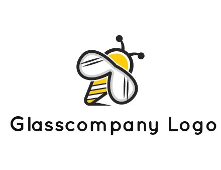 honeybee logo with glasses as wings