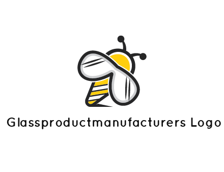 honeybee logo with glasses as wings