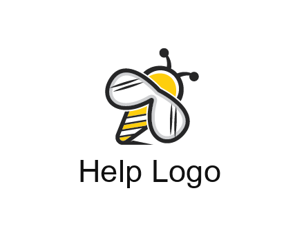 honeybee logo with glasses as wings