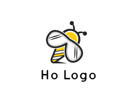 honeybee logo with glasses as wings