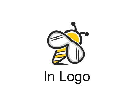 honeybee logo with glasses as wings