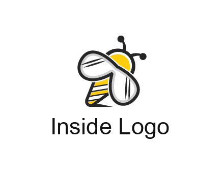 honeybee logo with glasses as wings
