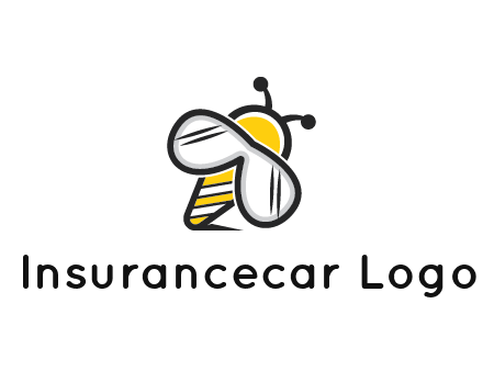 honeybee logo with glasses as wings