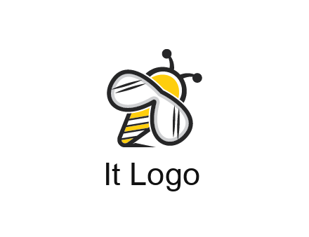 honeybee logo with glasses as wings