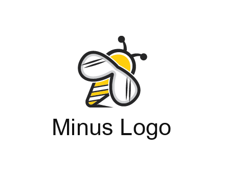 honeybee logo with glasses as wings