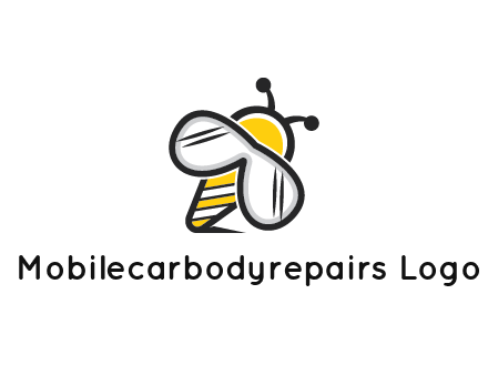 honeybee logo with glasses as wings