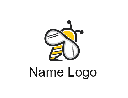 honeybee logo with glasses as wings