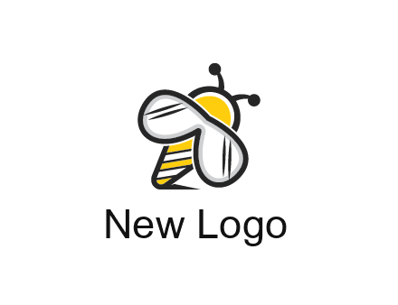 honeybee logo with glasses as wings