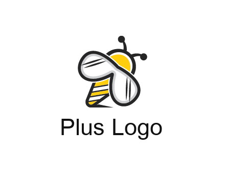 honeybee logo with glasses as wings