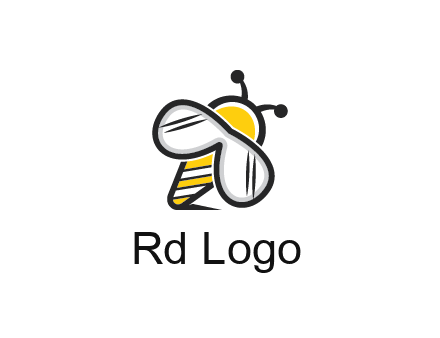 honeybee logo with glasses as wings