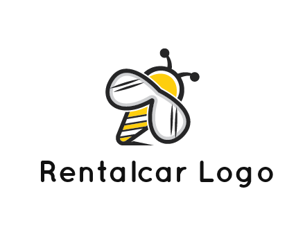 honeybee logo with glasses as wings