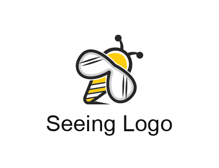 honeybee logo with glasses as wings