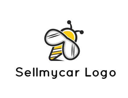 honeybee logo with glasses as wings