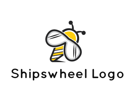 honeybee logo with glasses as wings