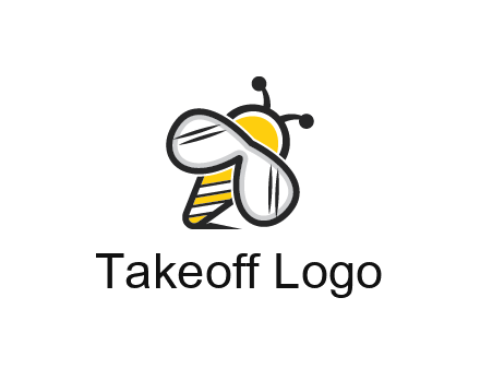 honeybee logo with glasses as wings
